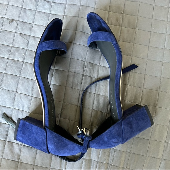 Stuart Weitzman Blue Strappy Suede Heels | Size 9 - Picture 7 of 7